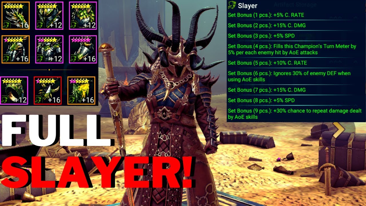 Is It Worth To Build Acrizia with 9 Pcs Slayer??! (Huge Build and Stats) Raid Shadow Legend