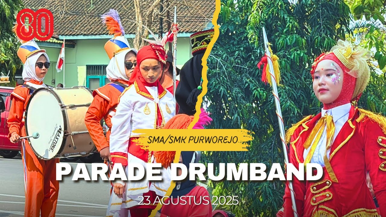 DRUMBAND KARNAVAL PURWOREJO 2025 | HUT KE 80 RI