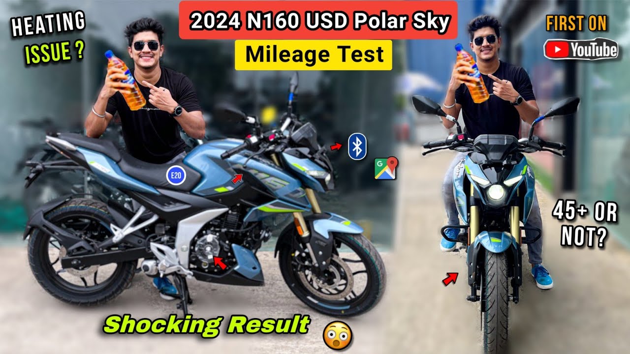 2024 Bajaj Pulsar N160 USD Polar Sky Mileage Test - Shocking Result 😱 | Pulsar N160 Mileage Test |
