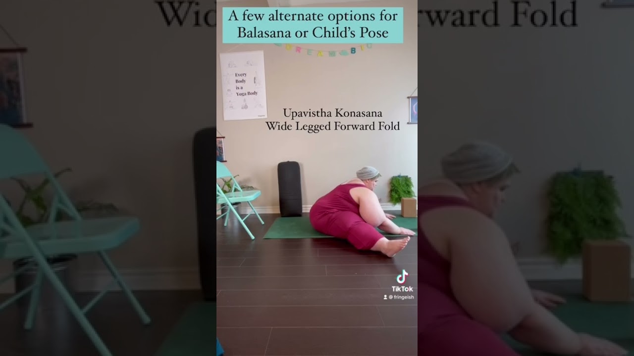 Alternatives for #ChildsPose #shorts #yoga #fatyoga #yogateachertraining #plussizeyoga #adaptiveyoga