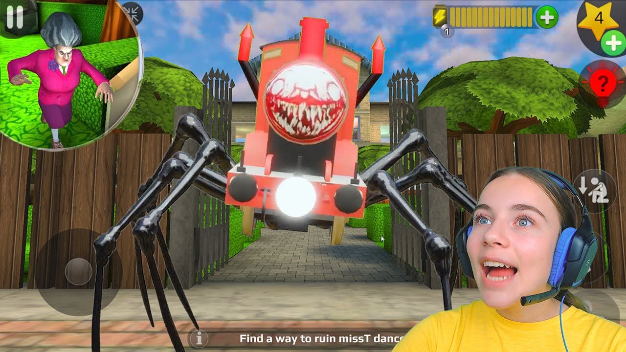 EL TREN ARAÑA ENTRA A CASA DE LA MAESTRA! Scary Teacher 3D