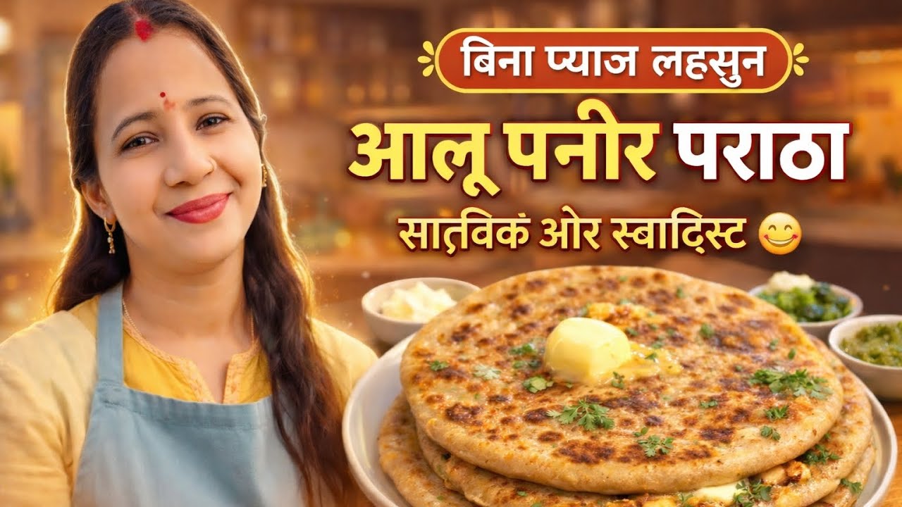 बिना प्याज़ लहसुन का आलू पनीर पराठा 😍 | इतना स्वादिष्ट कि सब उंगलियाँ चाटते रह जाएँ!