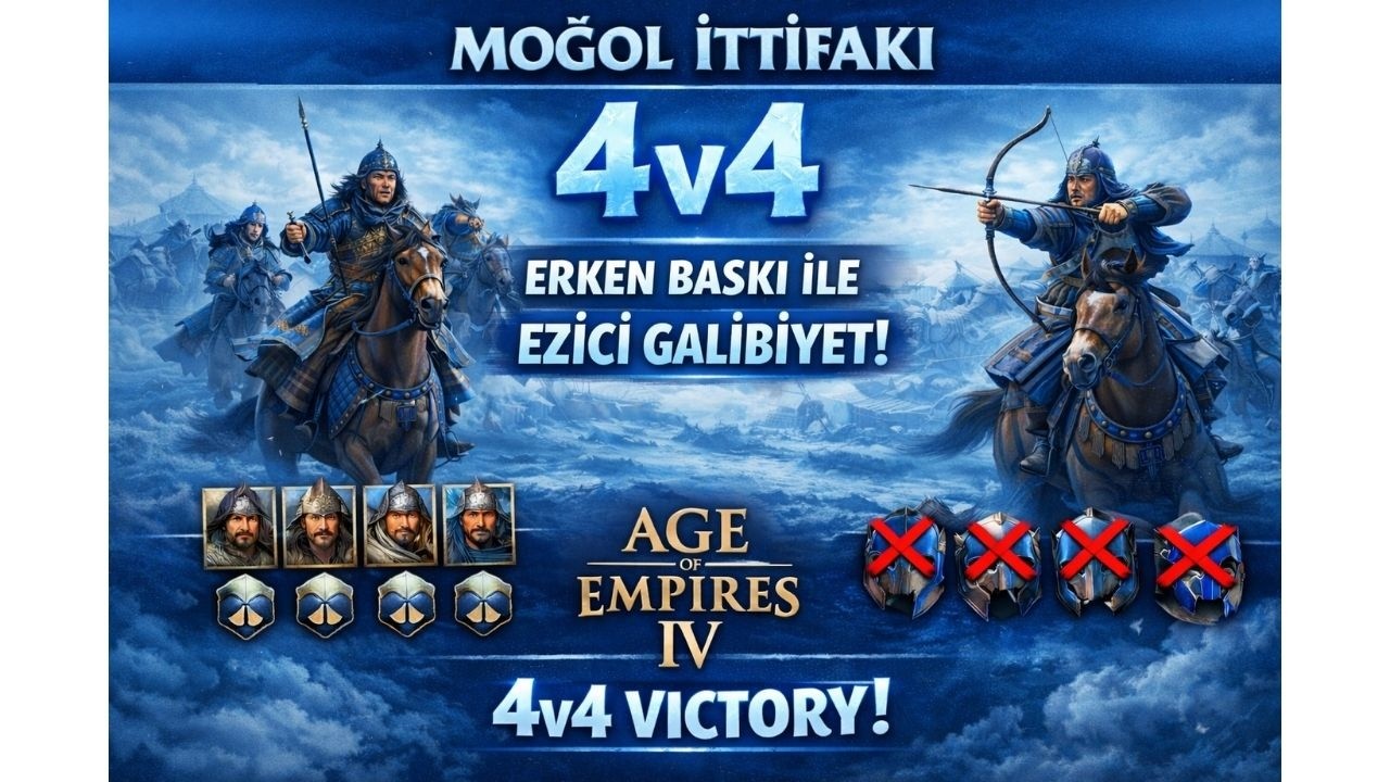 4v4’te Moğol Terörü | Erken Baskı Dayanamadılar (Age of Empires 4)