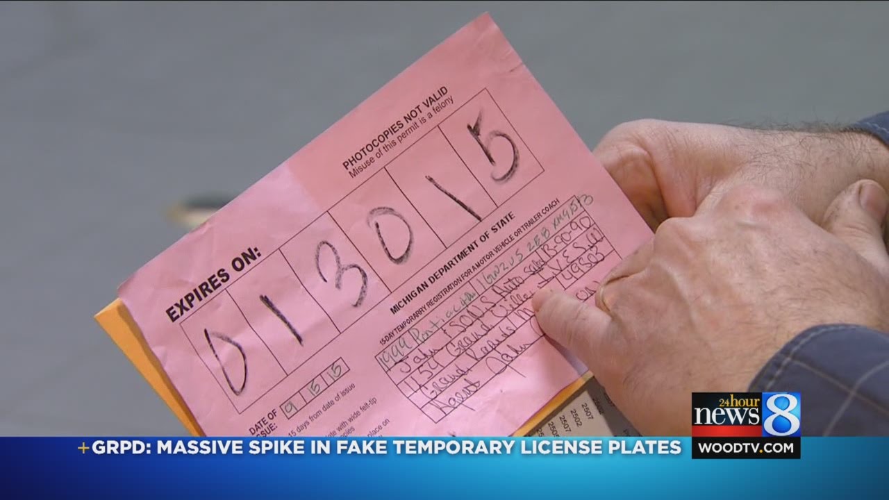 GRPD: Large spike in fake temporary license plates
