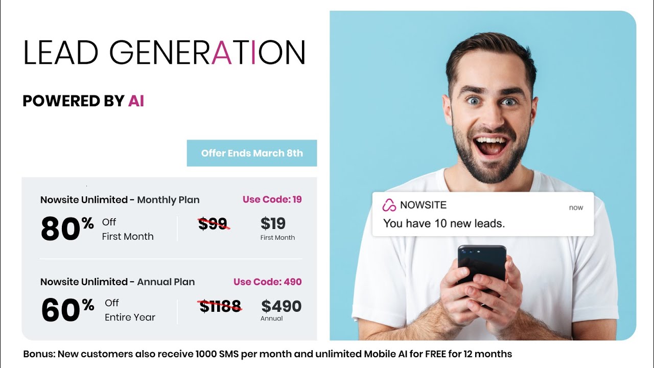 Mobile Ai With Chat GPT 3 - Nowsite Marketing Tools | Lead Generation Chat GPT Tools