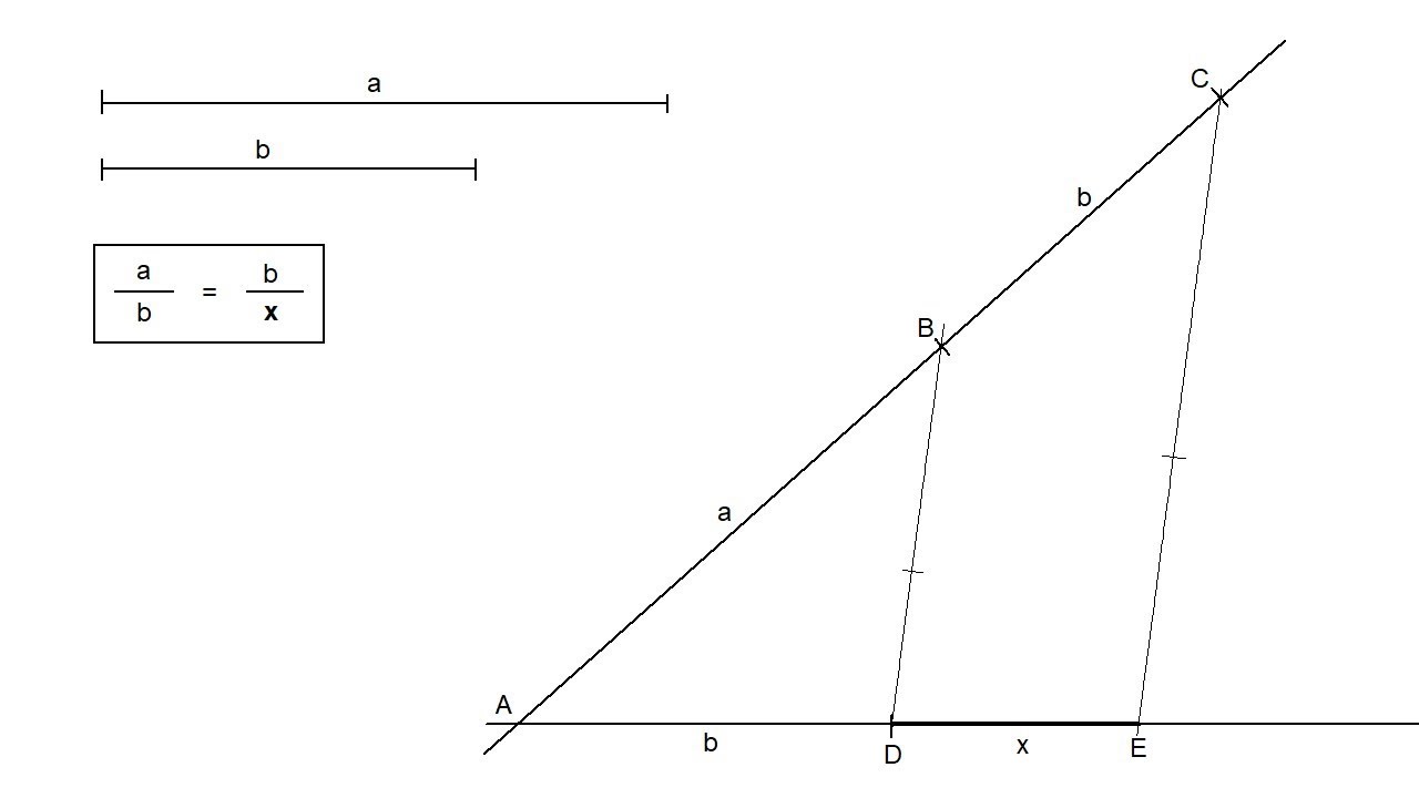 Tercera proporcional de dos segmentos