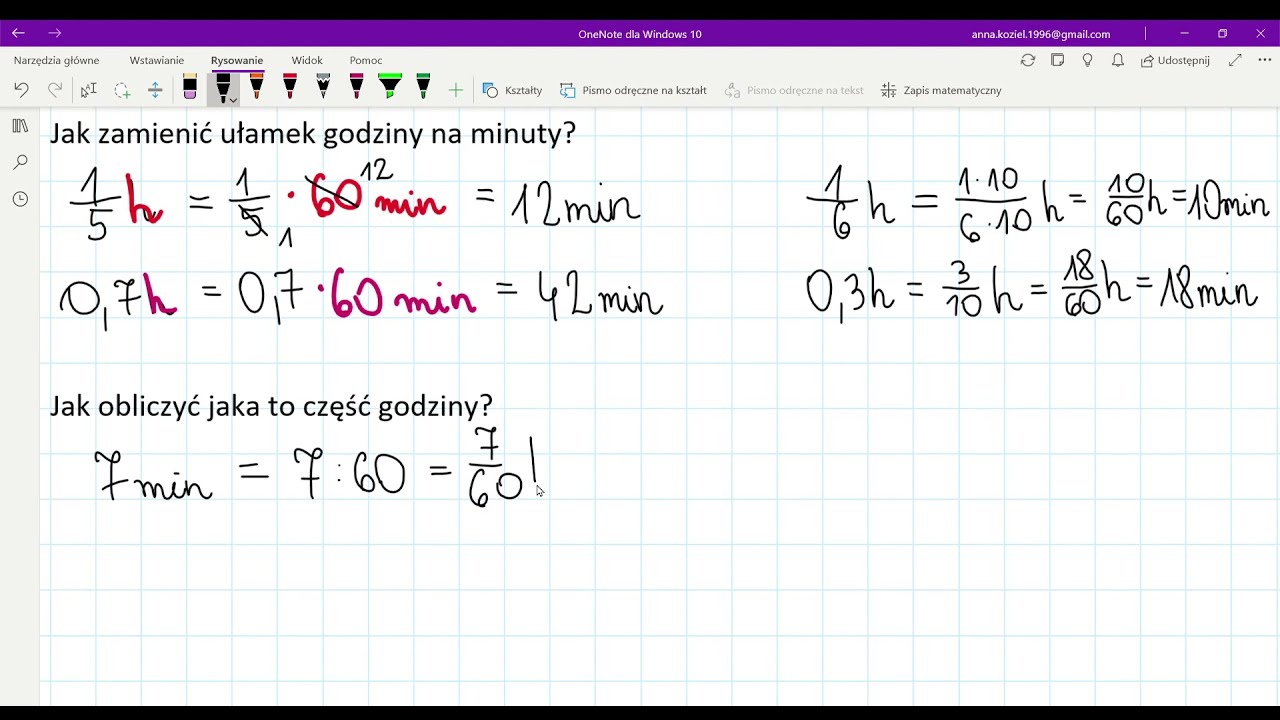 Zamiana minut na godziny i godzin na minuty