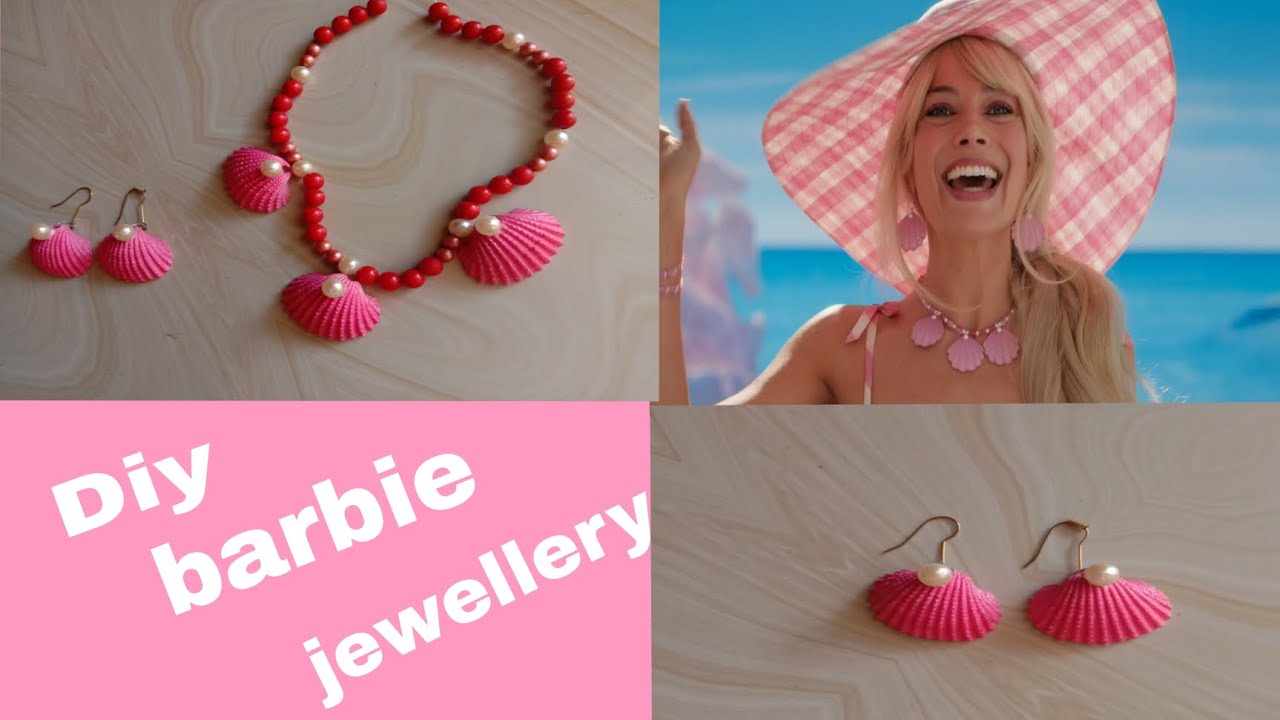 Diy Barbie Jewellery 😍 |Diy Barbie movie Shell Earring | Diy Necklace