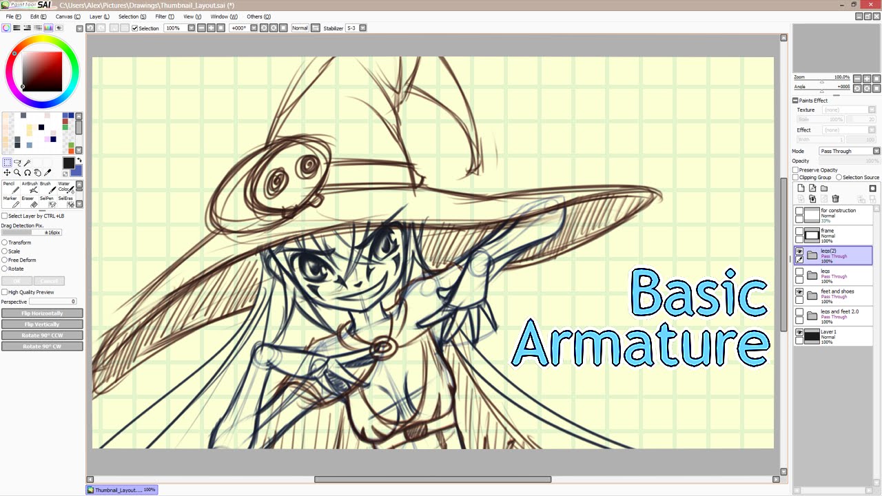 Basic Beginner Tutorial - Armature and Proportions [SAI]