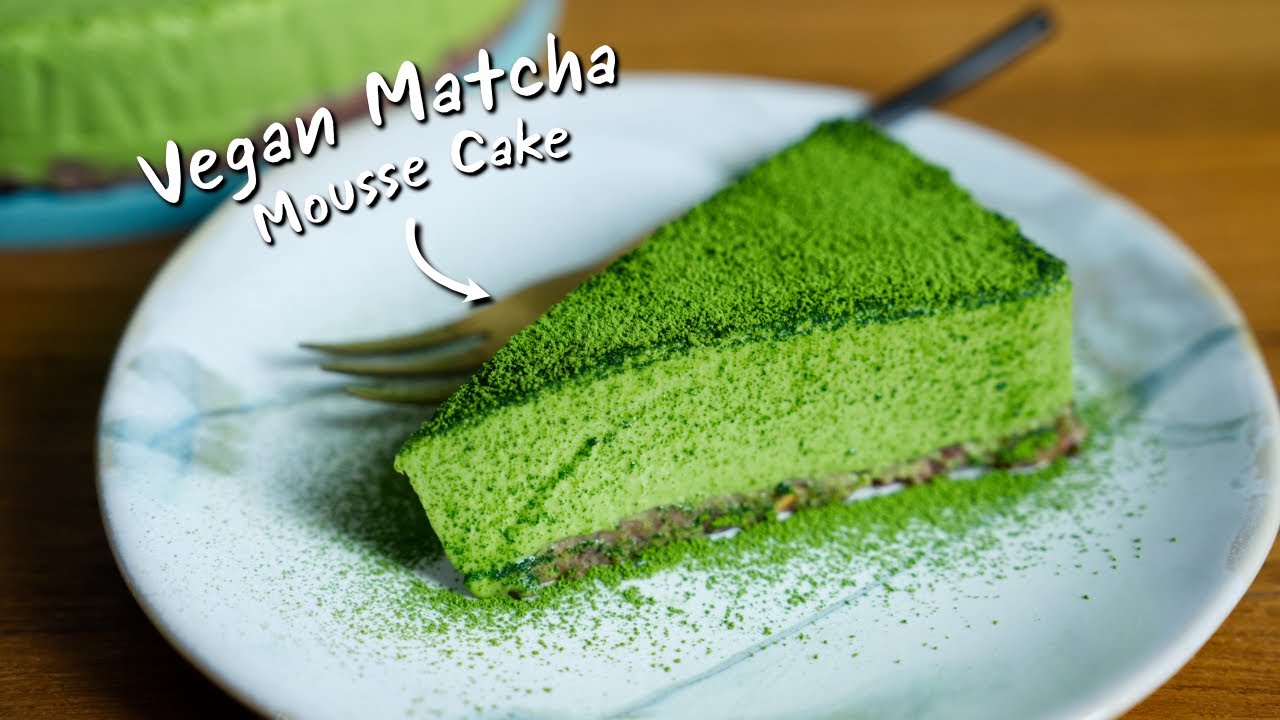 มูสเค้กชาเขียวมัทฉะ สูตรวีแกน | Vegan Matcha Mousse Cake