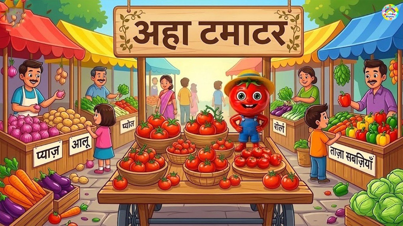 आहा टमाटर - Aaha Tamatar Bade Mazedar | Hindi Nursery Rhymes And Kids Song | #aahatamatarsong