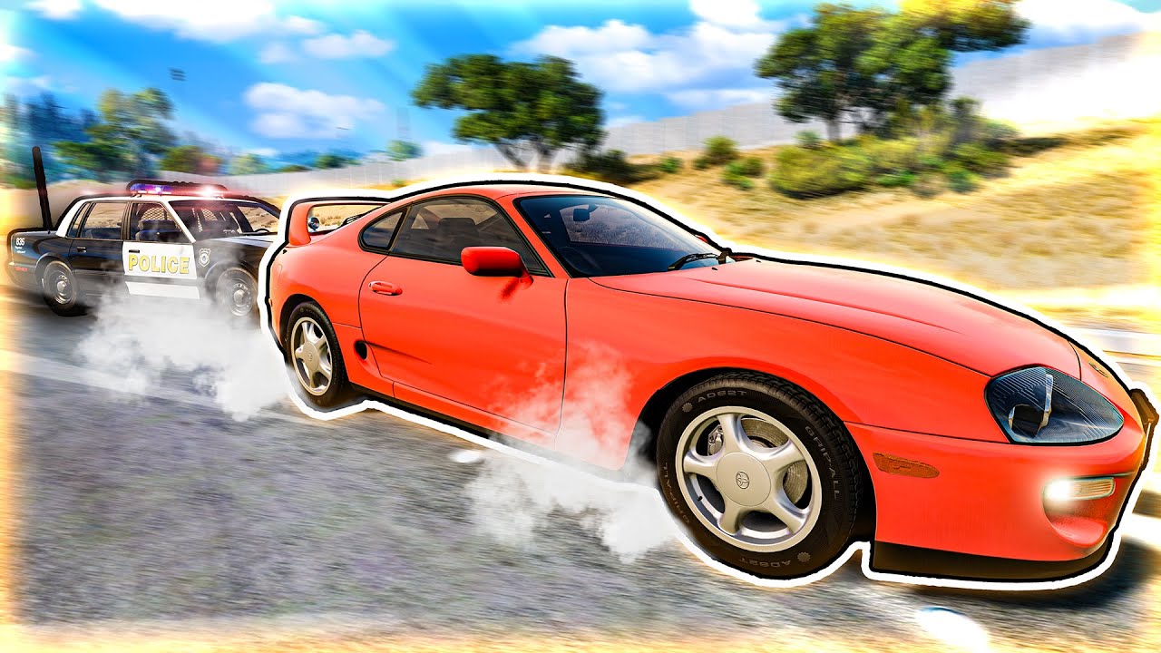 Police Chase Ends in HIGH SPEED Supra Chase! - BeamNG Drive