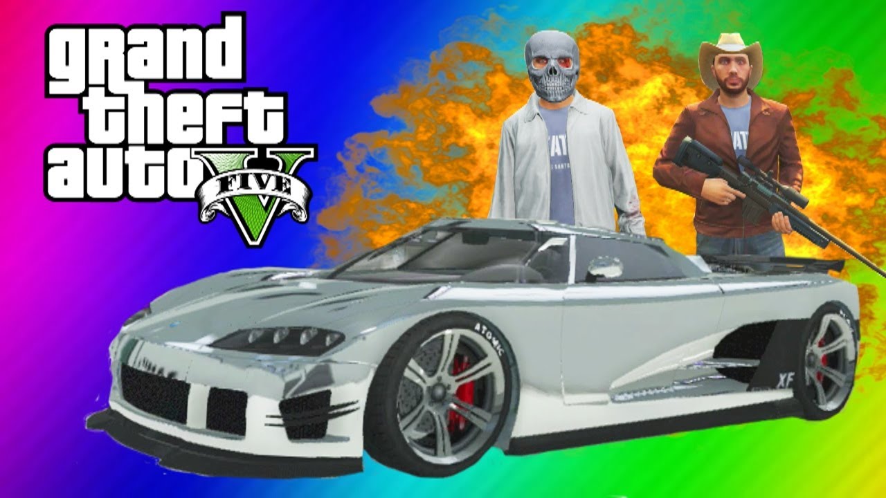 GTA 5 Online Funny Moments Gameplay - Chrome Car Chase, Jumps, Bus Trick, Dump Truck (Multiplayer)