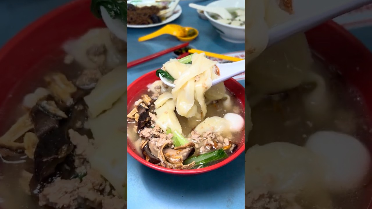 The making of &ldquo;smooth pan mee&rdquo; in Kuala Lumpur #malaysianfood #malaysia #klfood #kualalumpur