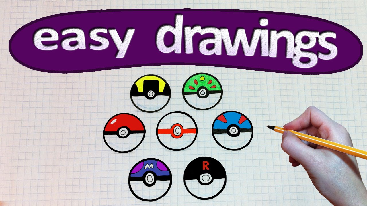 Easy drawings #210  How to draw a pokeball / Pokemon GO