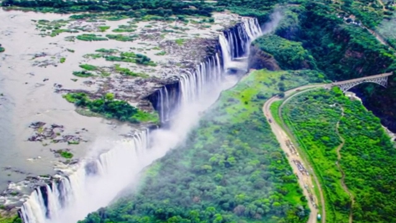 Breathtaking Giant Waterfall from Above  Relaxing Nature Scenery |Soothing Healing