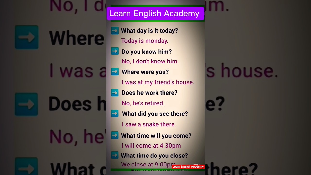 What day is it today #learnenglishonline #shorts #englishquestionsanswers #englishanswer