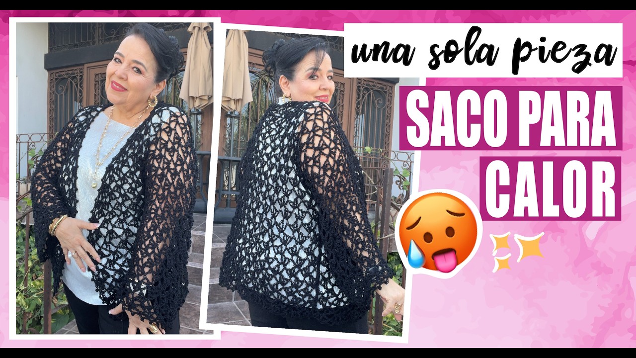🔥 Saco tejido calado en UNA SOLA PIEZA 😍 Perfecto para el calor | Elegante y fácil de hacer
