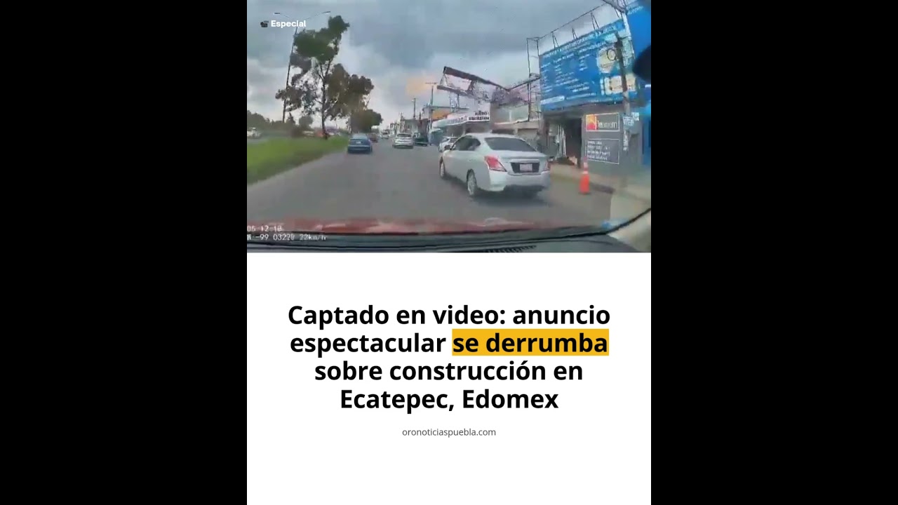 #Viral: anuncio espectacular se derrumba en #Ecatepec, #Edomex