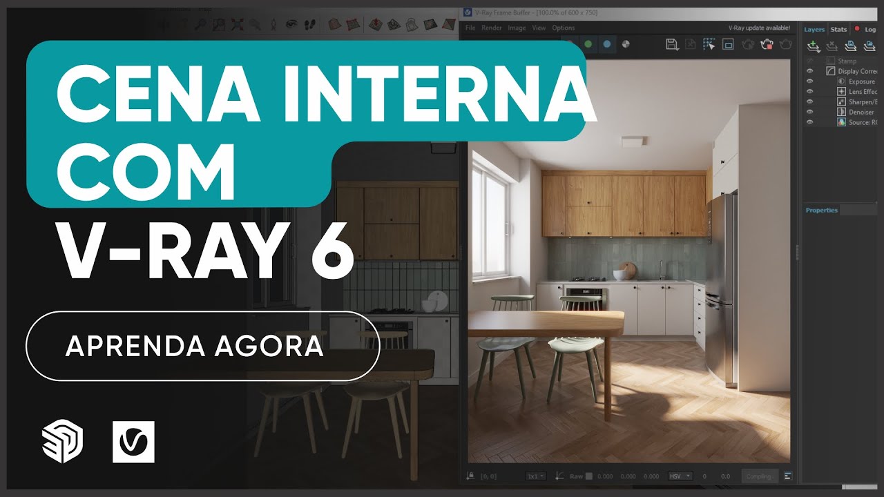 CONFIGURANDO CENA INTERNA COM V-RAY 6 | CURSO V-RAY PARA SKETCHUP