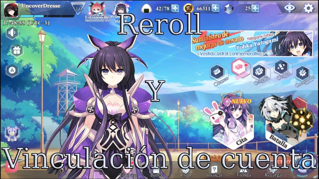 Date A Live Spirit Echo, Como hacer Re Roll Y Vinculación de Cuenta