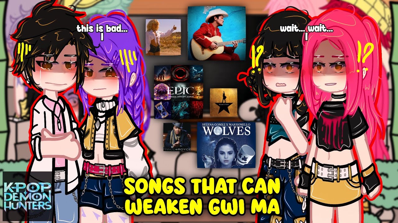 (🇺🇲) Kpop Demon Hunters React To Songs That Can Weaken Gwi Ma! | Ft. Saja Boys | 2x Speed | GACHA
