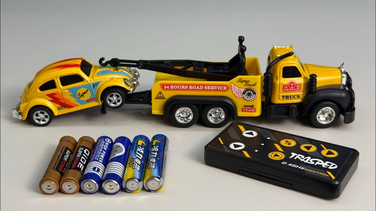 Unboxing cool RC cartoon racing car,RC mini trailer,RC multi-function drift racing car,EV  excavator