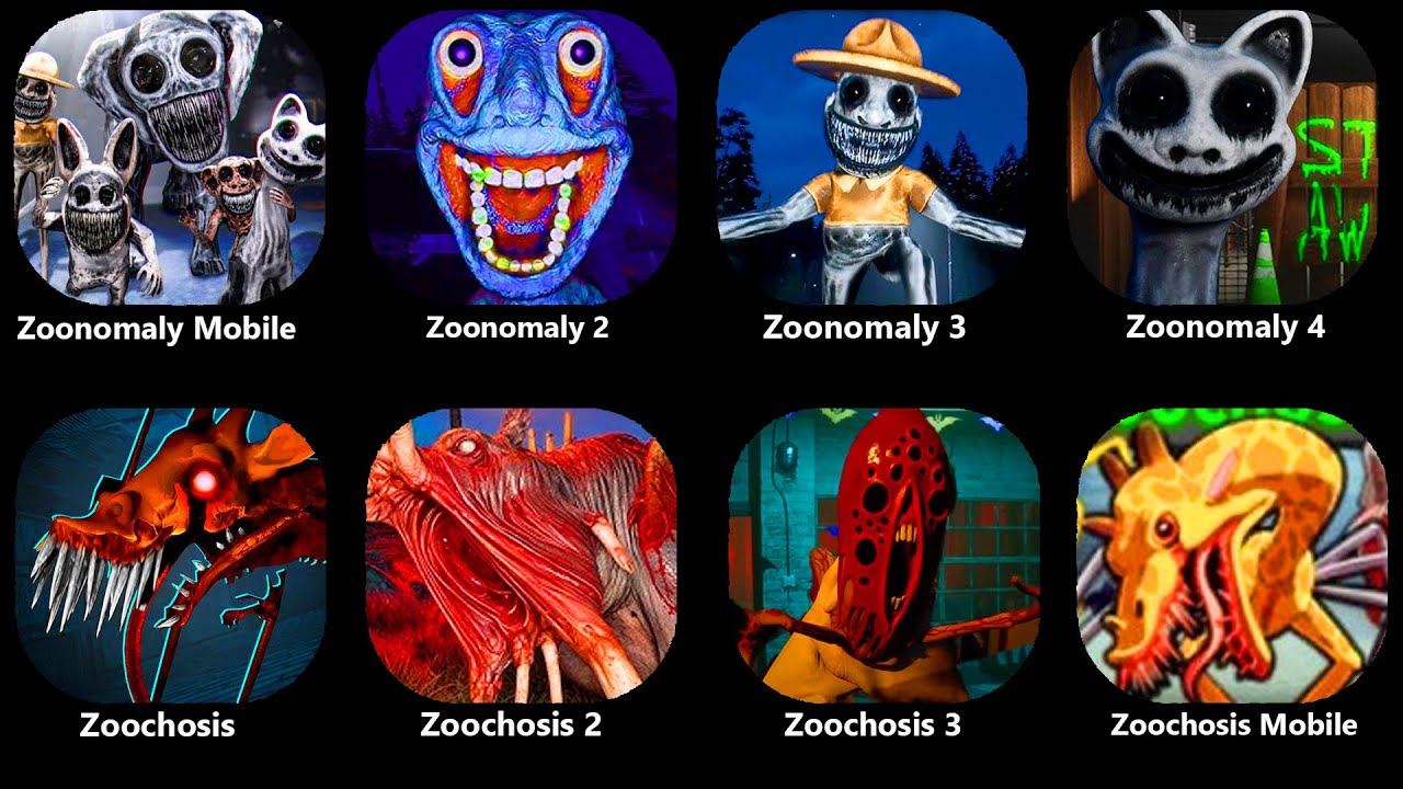 Zoonomaly Mobile,Zoonomaly 2 to 4 Fanmade,Zoochosis,Zoochosis 2,Zoochosis 3,Zoochosis Mobile...