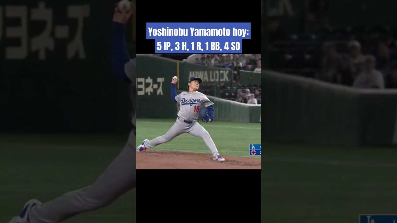 Yoshinobu Yamamoto luci&oacute; muy bien en su primera salida de la temporada. #MLB #dodgers #grandesligas