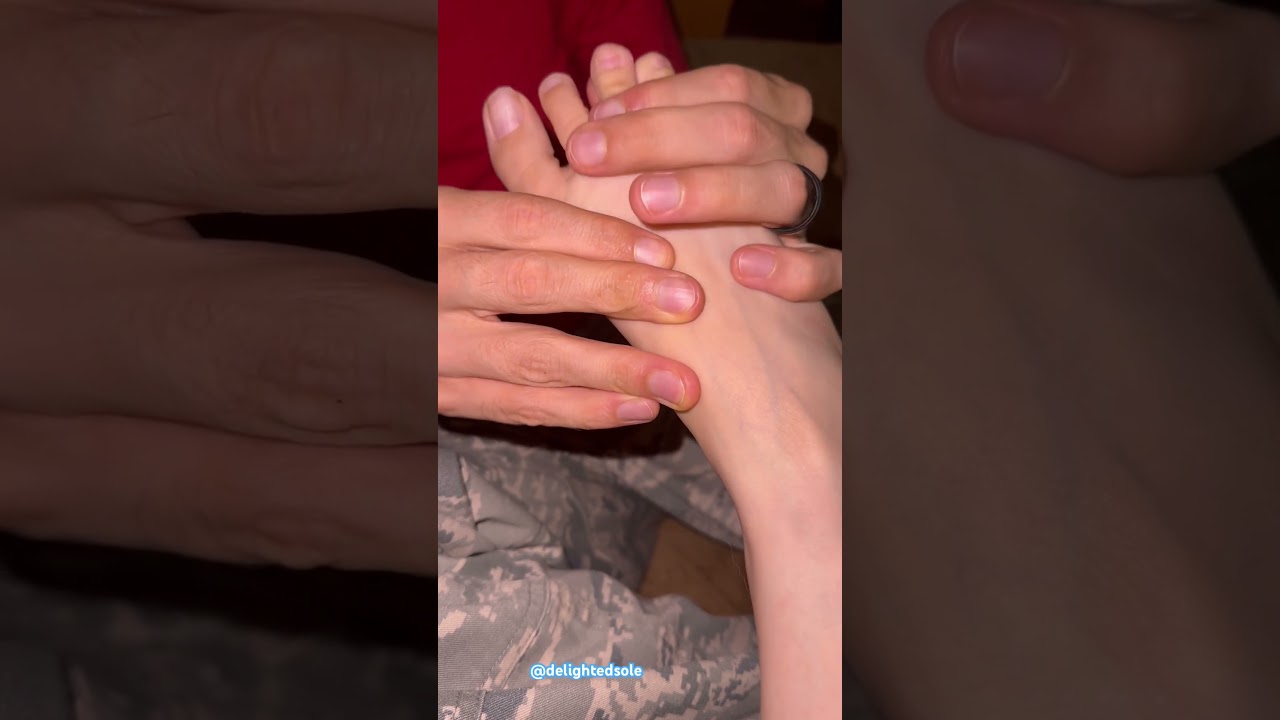 Enjoying a foot massage 