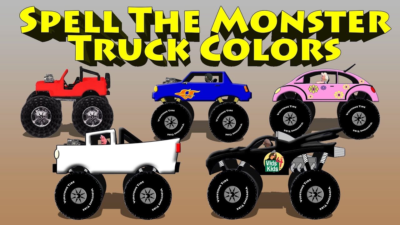 Spell The Monster Truck Colors - Fun Truck Video For Children