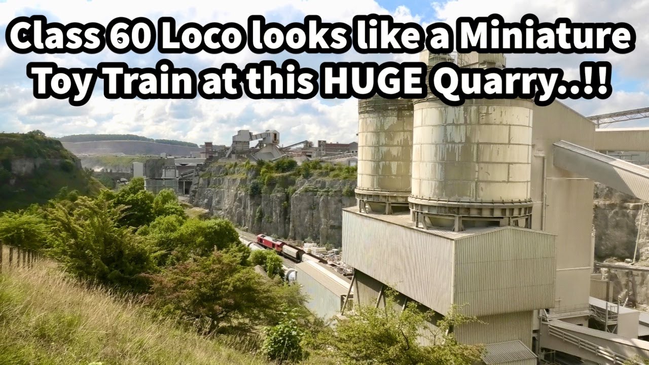 Class 60 Loco resembles a Miniature Toy Train at the HUGE Tunstead Quarry & Sidings!