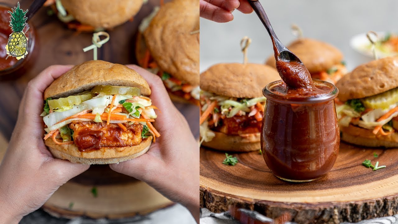 BBQ Tofu Sandwiches w/ Date-Sweetened Barbecue Sauce
