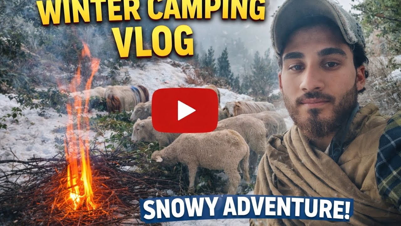 Snowfall , sheeps & campfire |real pahadi winter life
