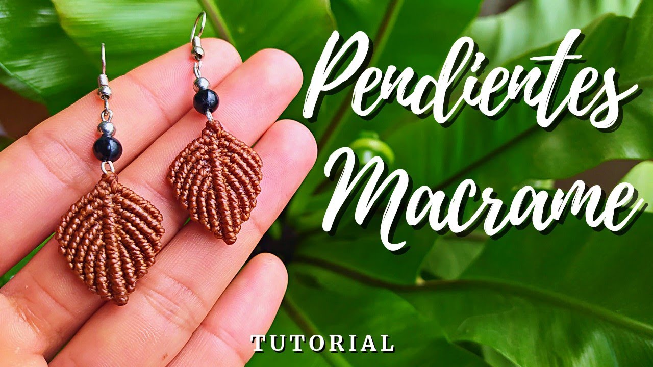 ARETES HOJA🍂 PENDIENTES en MACRAME / Como TEJER PENDIENTES en HILO