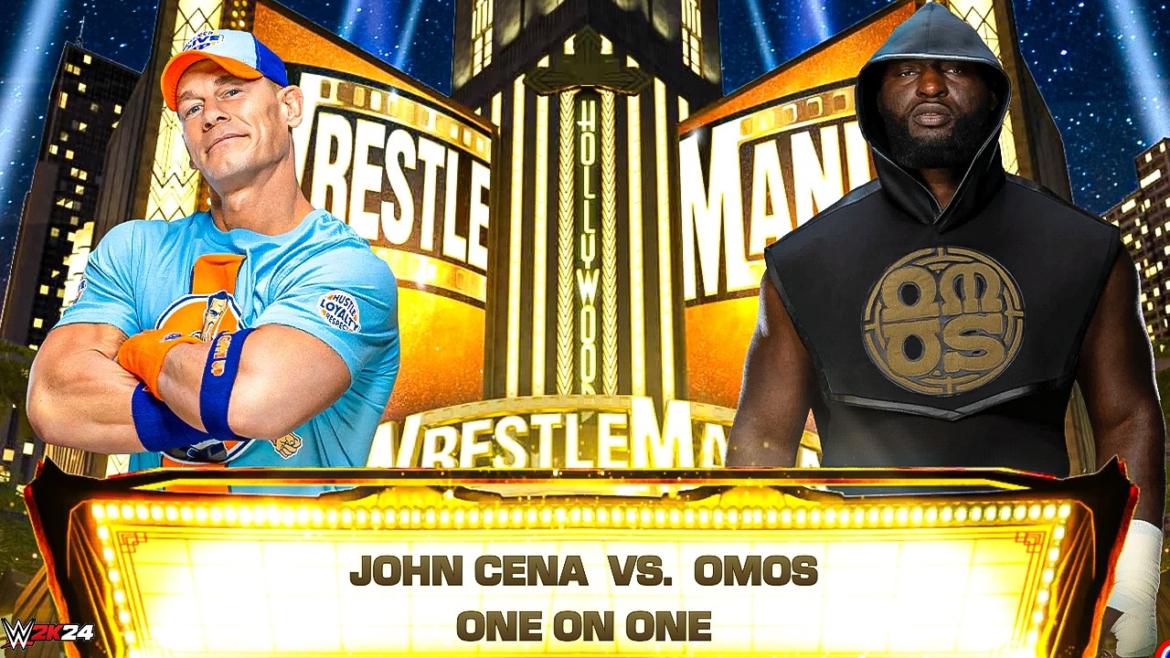 John Cena vs Omos – The GOAT vs The Nigerian Giant | WWE 2K24 Full Match Highlights