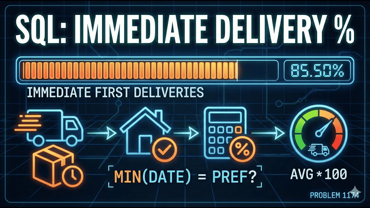 LeetCode 1174 | Immediate Food Delivery II | Step-by-Step Explanation | Interview Friendly Approach