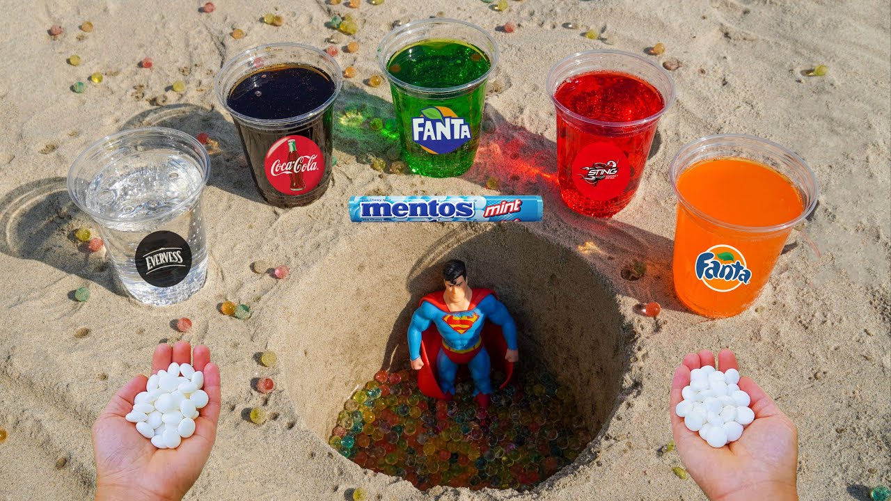 Coca Cola, Fanta, Sting, Soda vs Orbeez vs Mentos Underground
