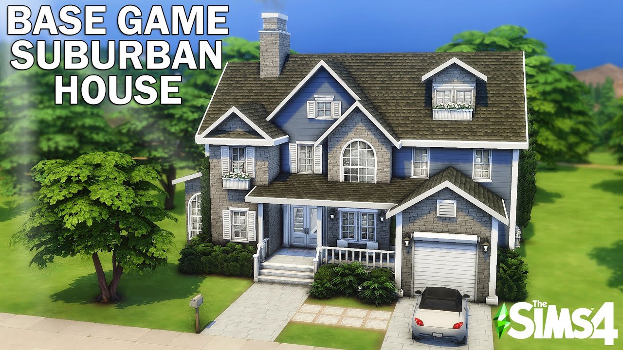 BASE GAME SUBURBAN HOUSE // Sims 4 Speed Build // NoCC