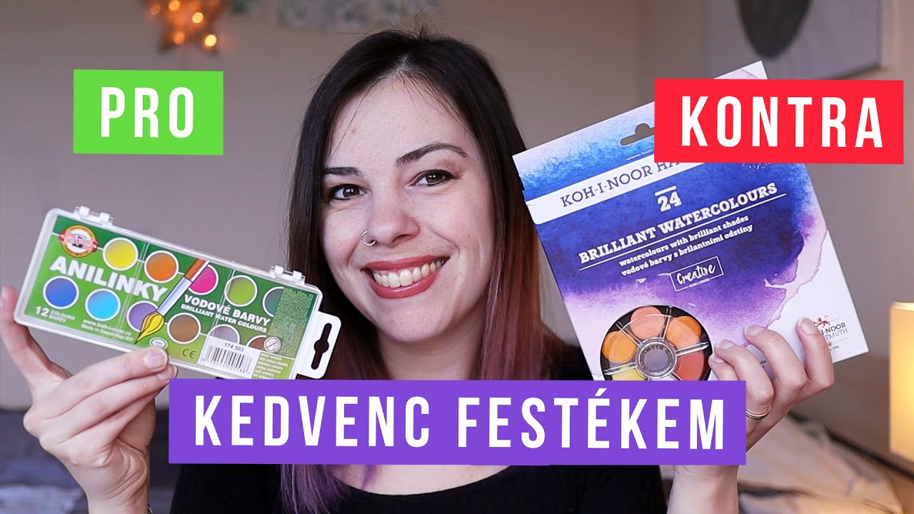 Koh i noor Anilinky: 12 vs 24 | Kipróbálom a kedvenc akvarell festékemet | festés kezdőknek