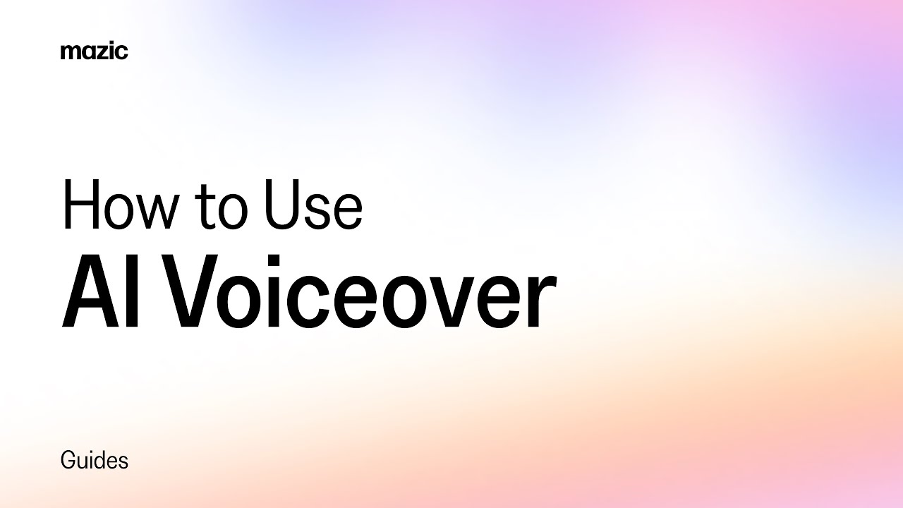 Add professional, studio-quality AI voiceover to video in Mazic