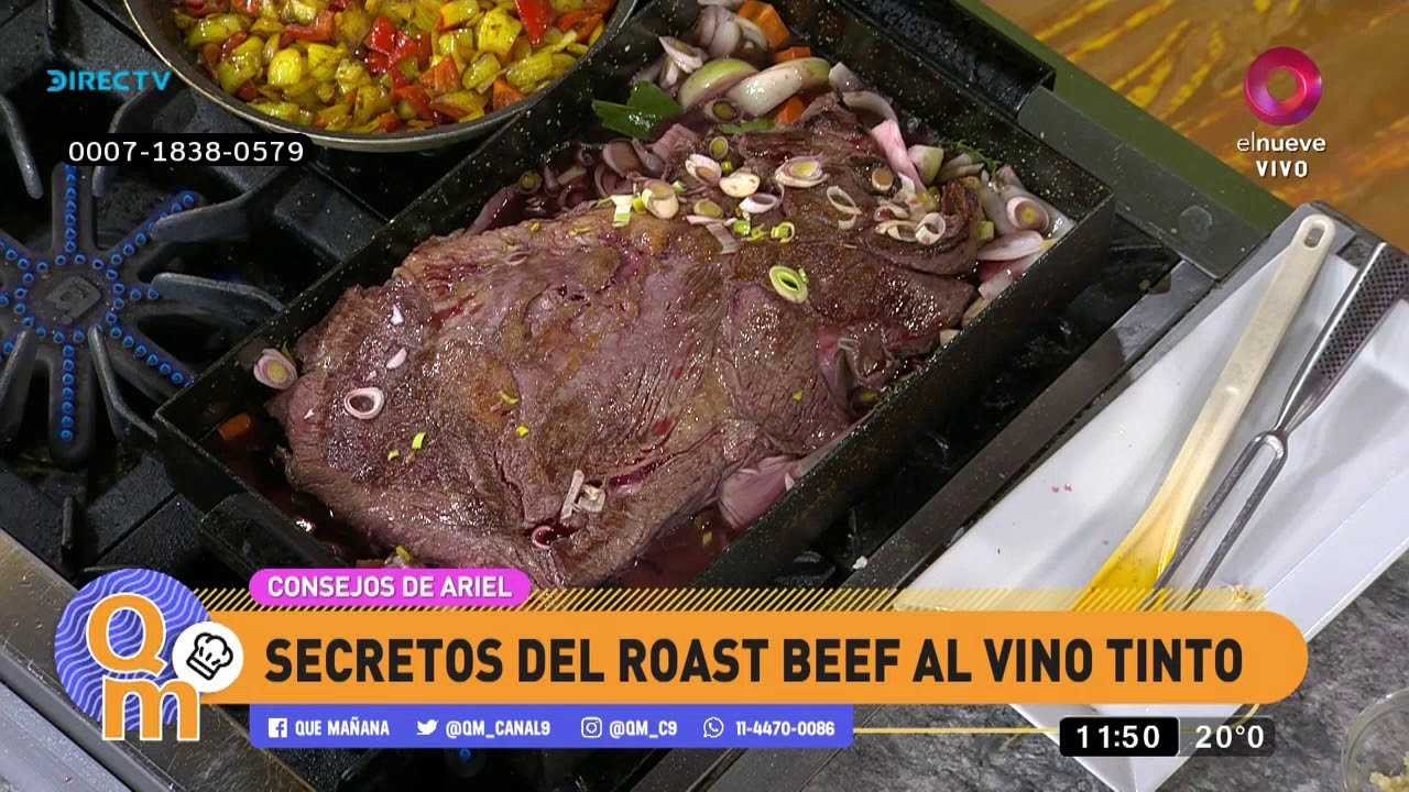 Receta de hoy: Roast beef al vino tinto con puré de vegetales