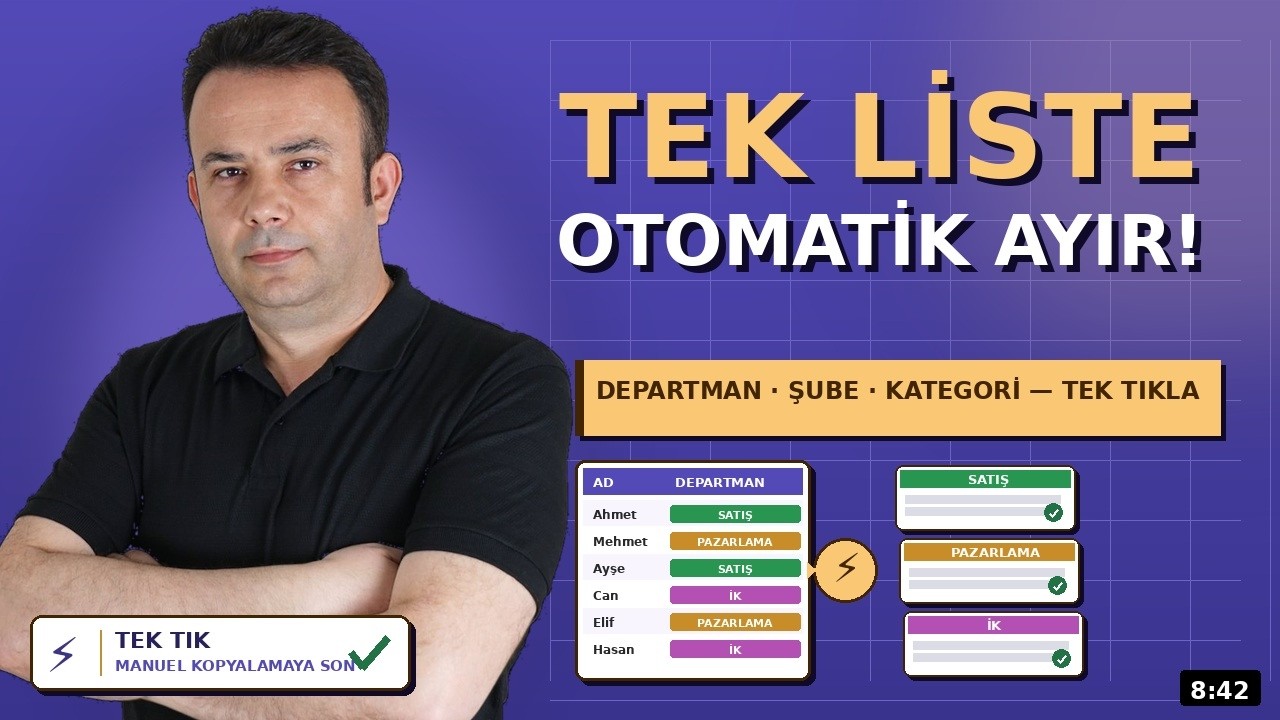 Excel Listeleri Ayrı Sayfalara Otomatik Yazdırma