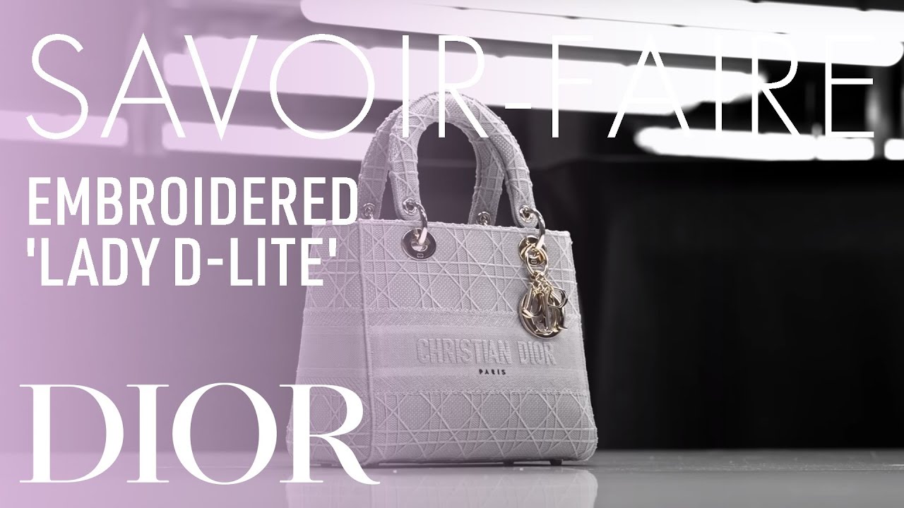Embroidered 'Lady D-Lite' Bag Savoir-Faire