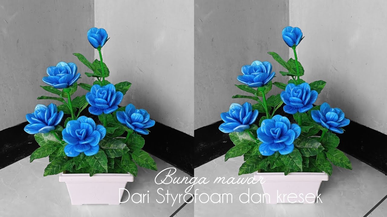 Bunga Mawar Dari Styrofoam Dan Kresek || roses made from Styrofoam and plastic bags