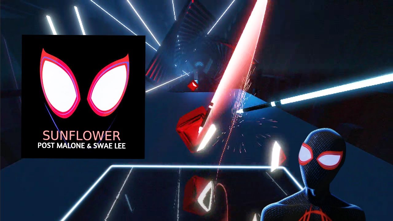Playing Sunflower from Spiderman into the spider-verse (beat saber)