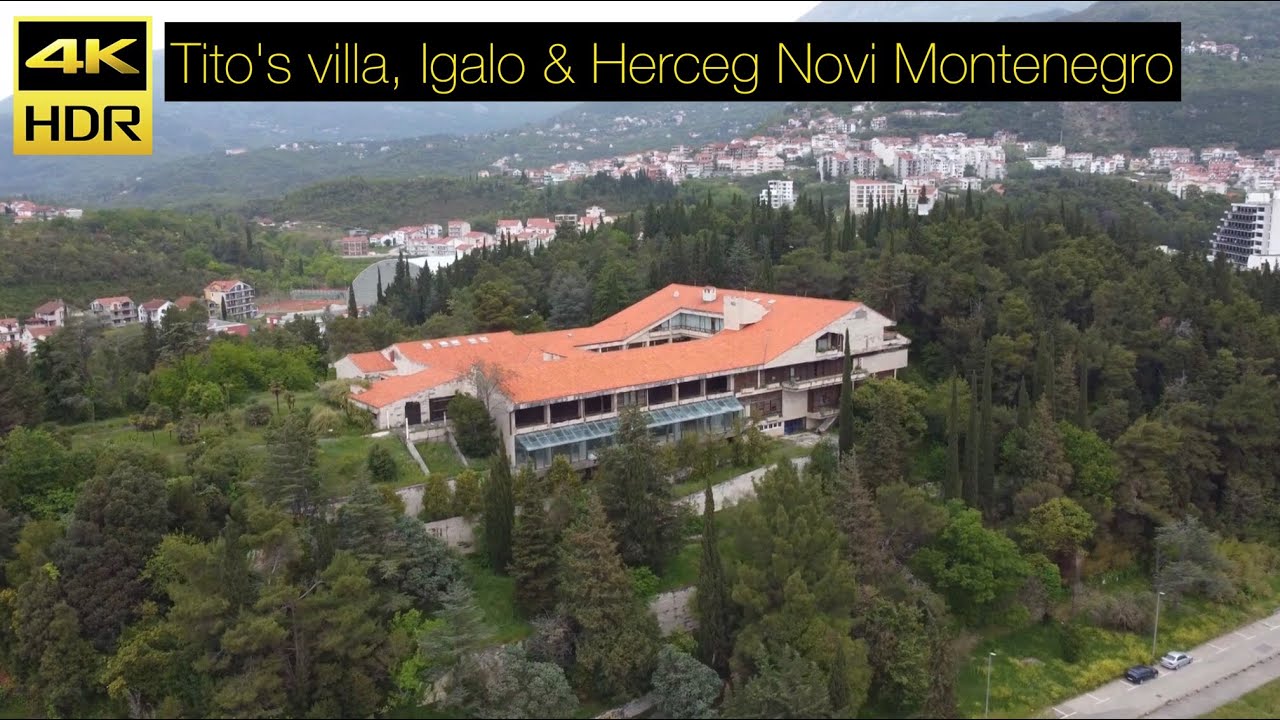Tito's villa, Igalo & Herceg Novi Aerial View Montenegro Crna Gora April 2023