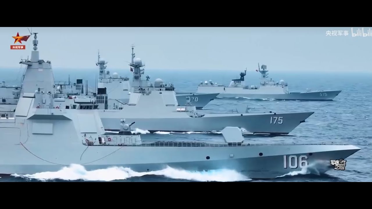 2025 PLA Chinses Navy 055, 052D, 052C, 054A naval formations