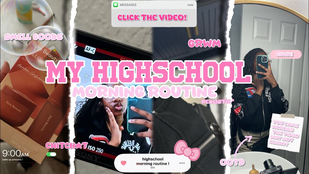 MY “ REALISTIC “ HIGHSCHOOL MORNING ROUTINE  ☆|| grwm, skincare , ootd,  & more