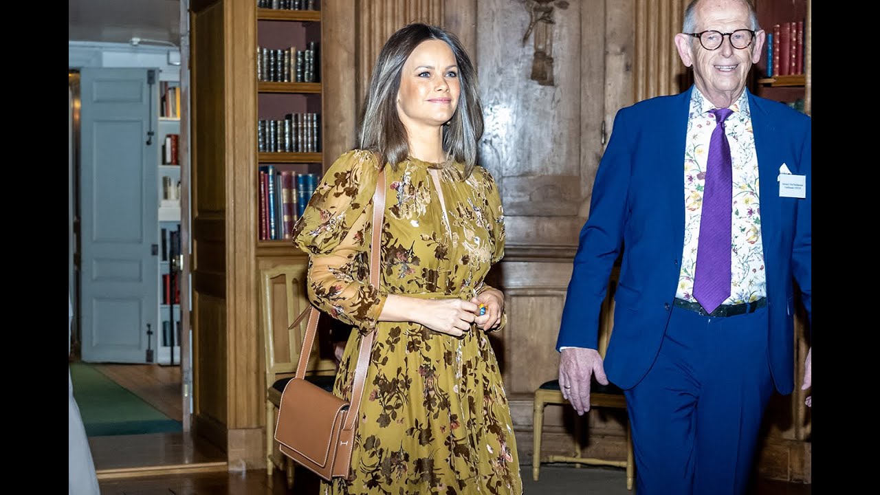 Princess Sofia at seminar in French Connection Guthern Burnout Floral Midi Dress